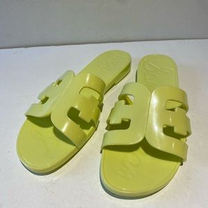 Sam Edelman neon Bay flat slip on sandal